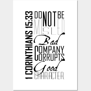 Typography of 1 Corinthians 15:33 NLT Posters and Art